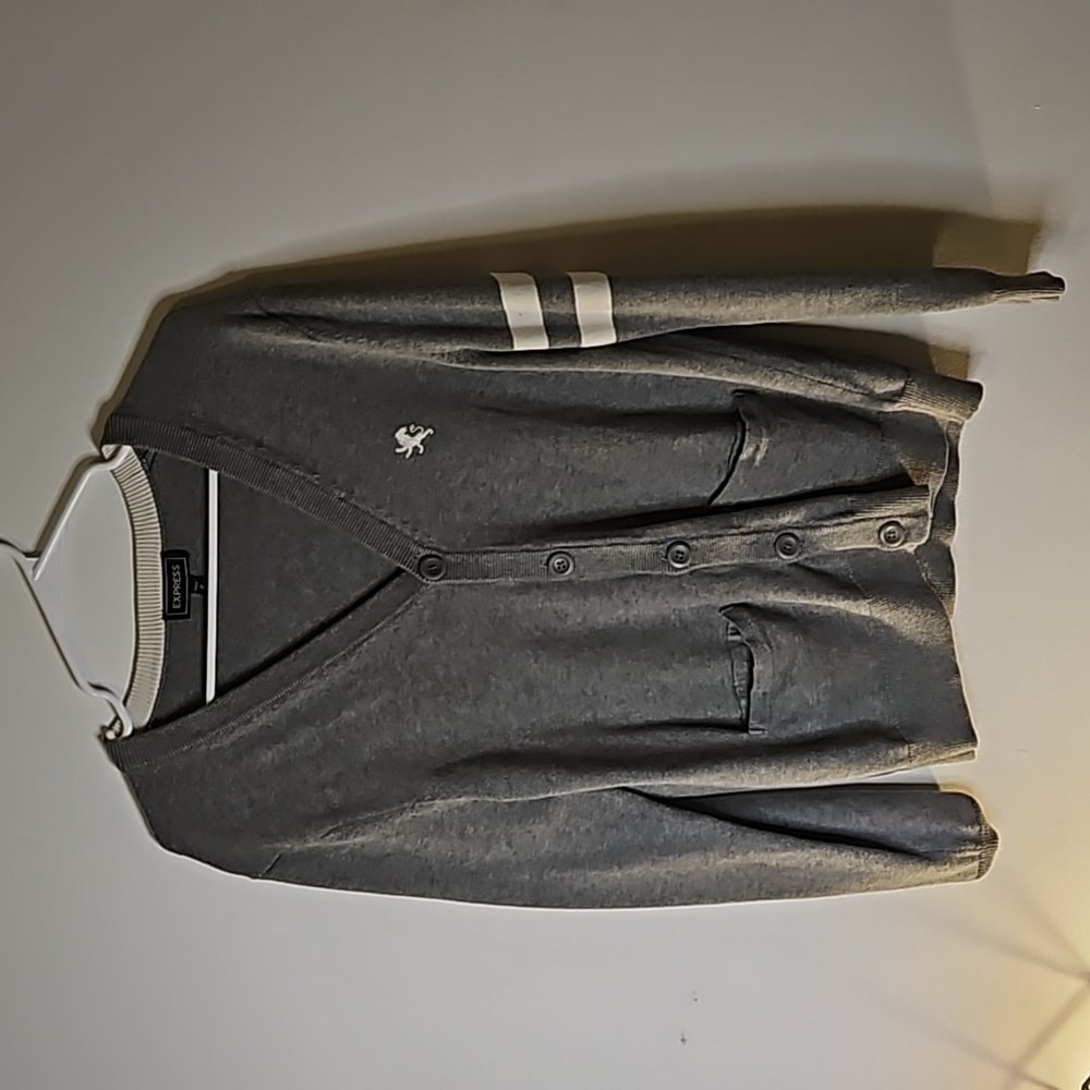 Express Gray Long-Sleeve Comfortable Sweater Size Medium
